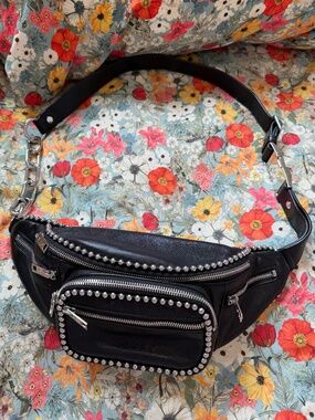 Alexander Wang Black Leather Studded Attica Belt Bag - Authentic